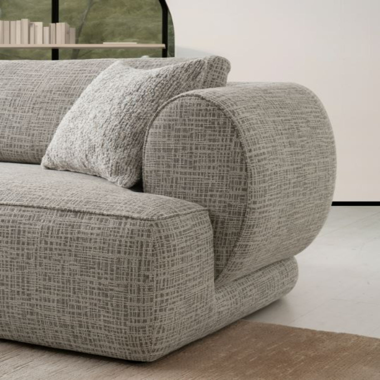 كنب كارميلا ثلاثي باللون البني والرمادي