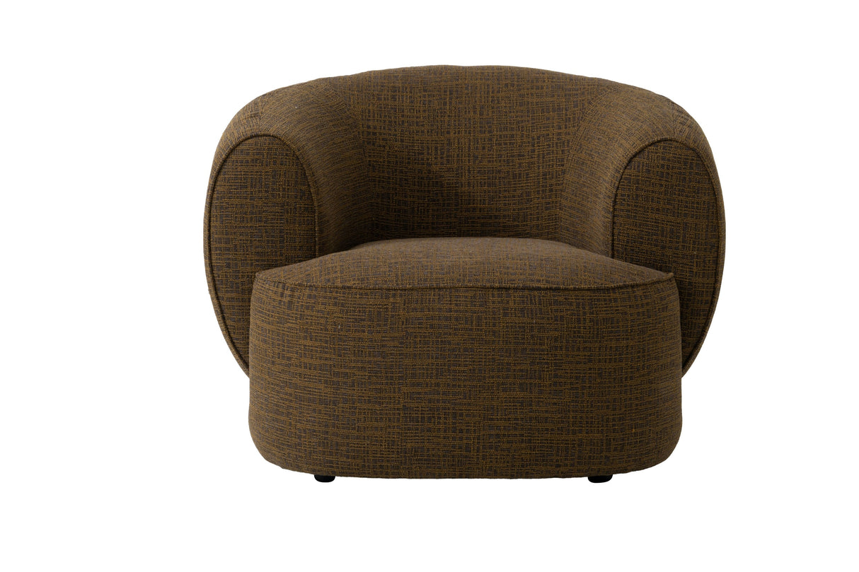 كنب كارميلا فردي باللون البني والرمادي