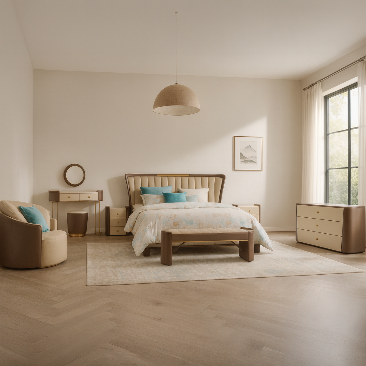 غرفة نوم نولا باللون البني