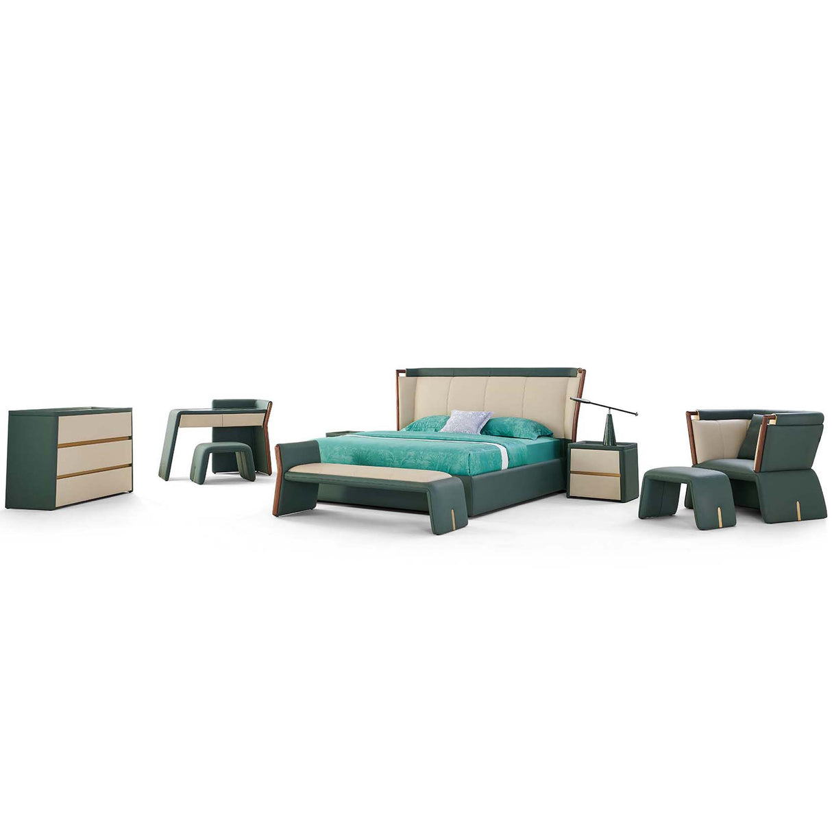 غرفة نوم كارينا باللون الأخضر