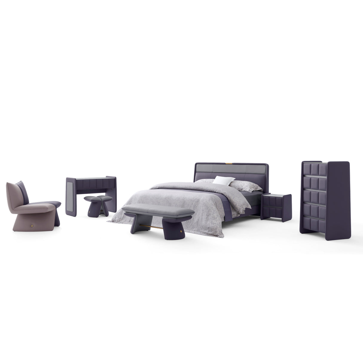 غرفة نوم روزا باللون الموف