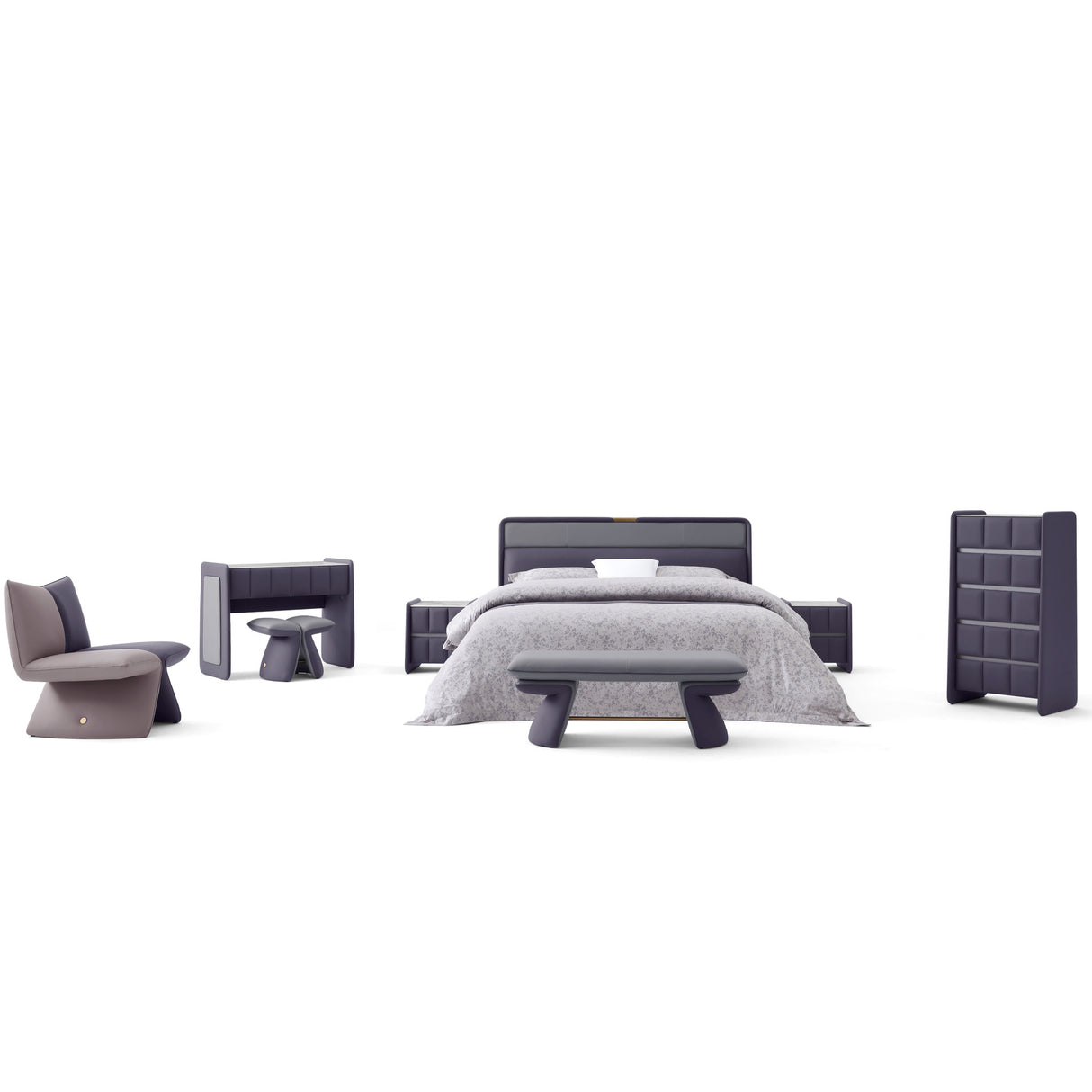 غرفة نوم روزا باللون الموف