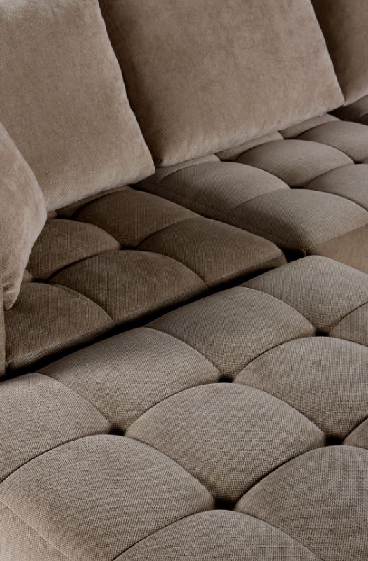 كنب زاوية ميلارا مضغوط باللون البيج