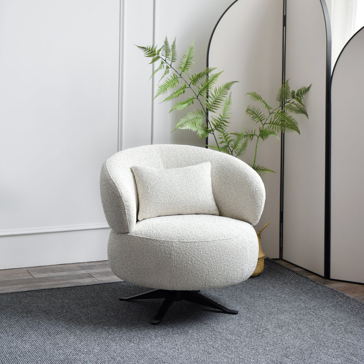 كنب ديلان فردي باللون الأبيض