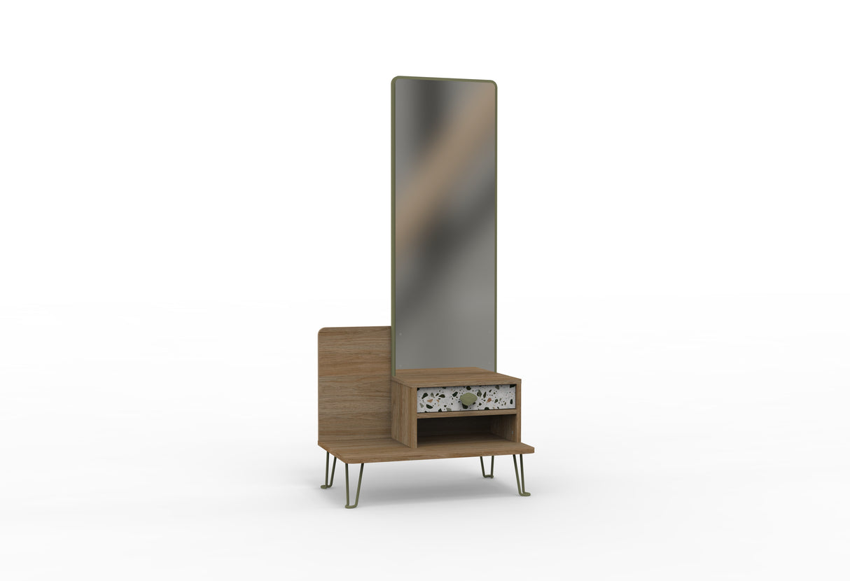 ستاند جوري مع مرآة باللون البني الجوزي | من هاي بوينت
