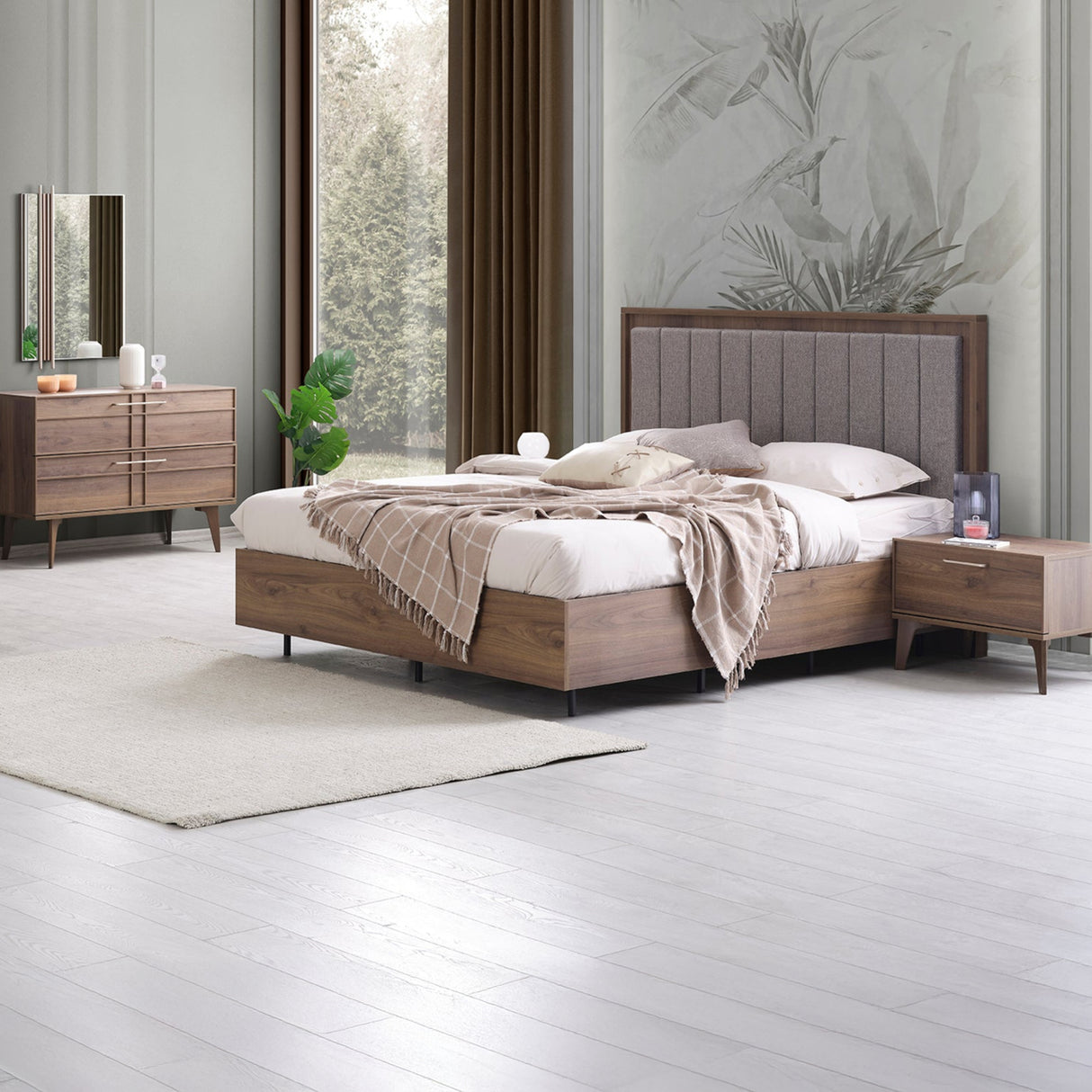 غرفة نوم بريمي باللون الكريمي - High Point