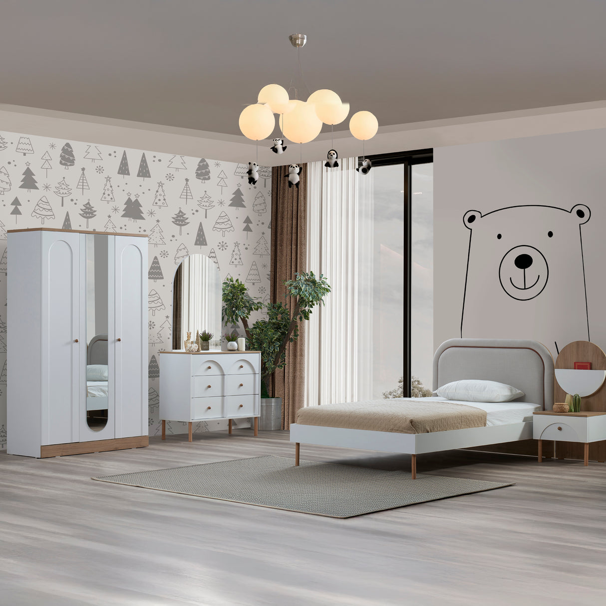 غرفة نوم مورفي باللون الأبيض