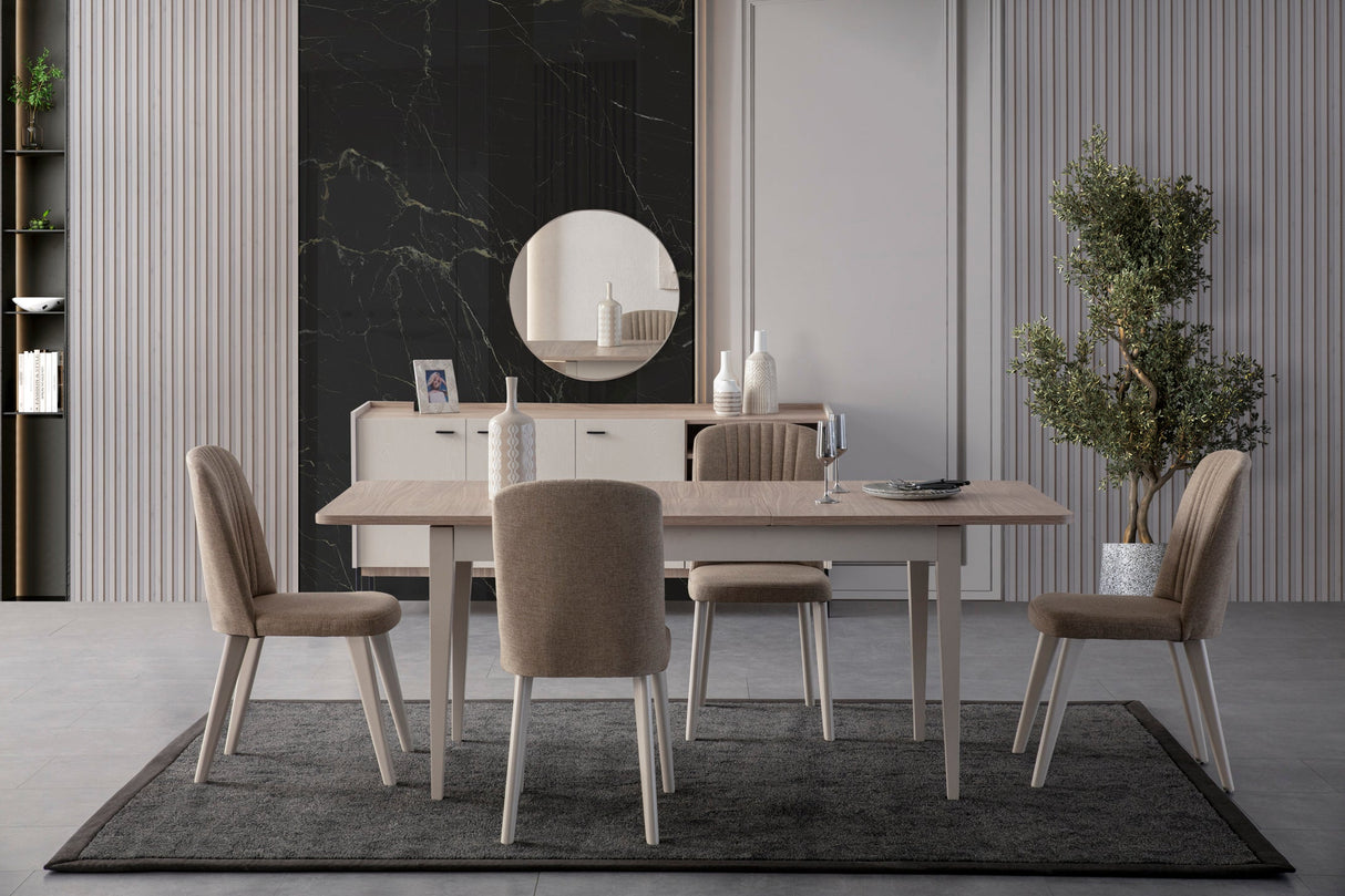 كرسي طعام فاريان باللون الكريمي | من هاي بوينت