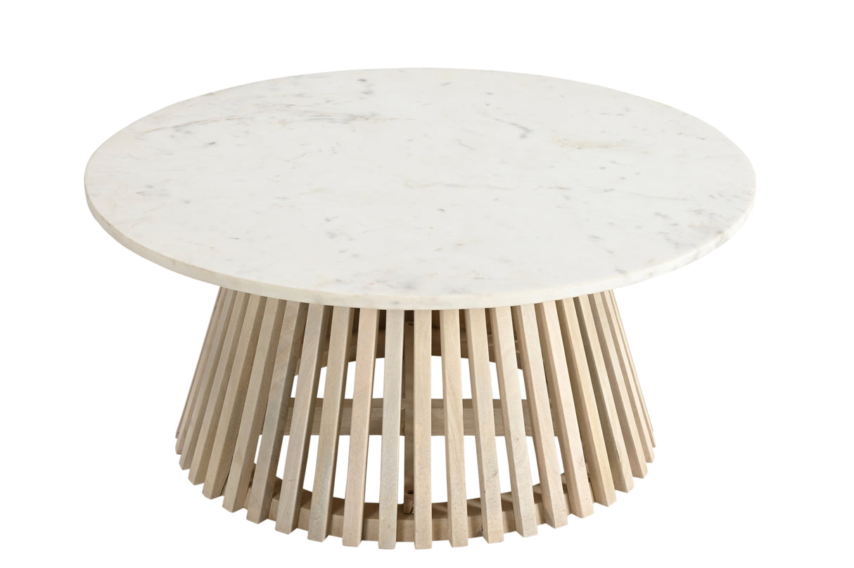 طاولة قهوة إيما باللون الأبيض الخشبي | من هاي بوينت