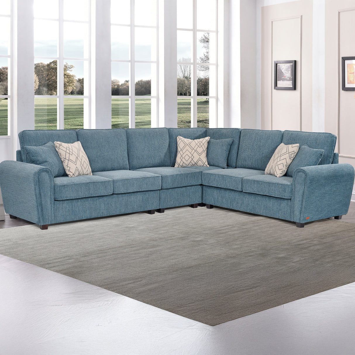 طقم كنب إيفورا باللون الأزرق