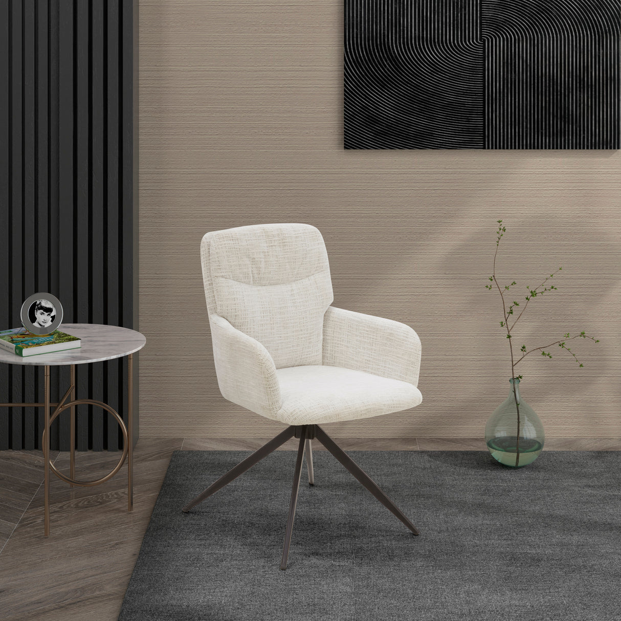 كرسي فردي سديم باللون الكريمي