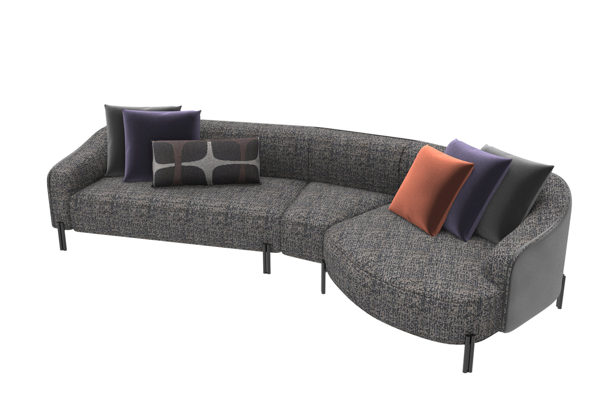 كنب هارلين زاوية باللون الرمادي | من هاي بوينت