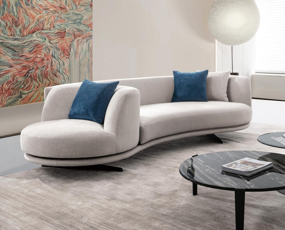 طقم كنب مارينا باللون البيج والأزرق | من هاي بوينت