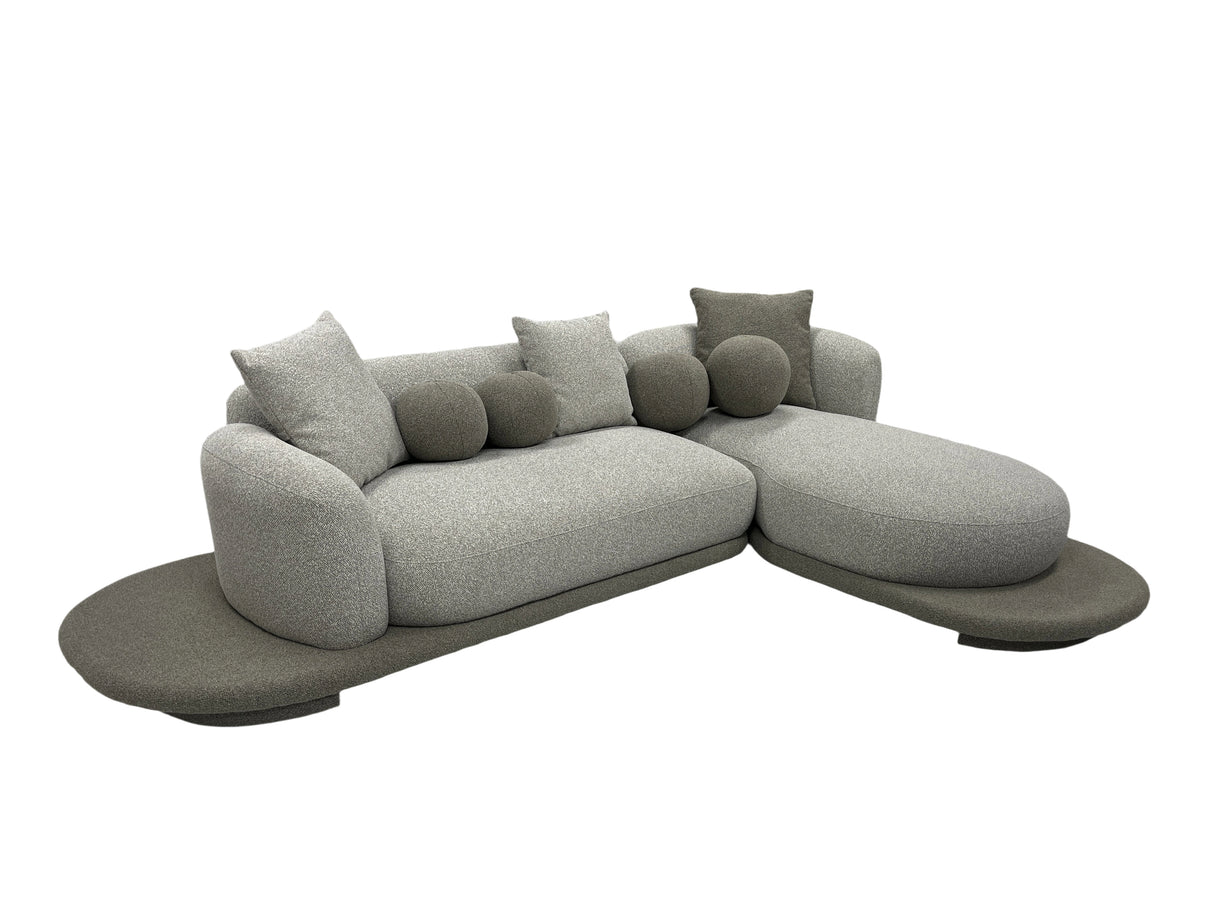 طقم كنب زاوية باللون الرمادي