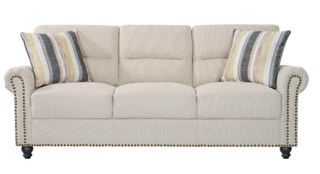 كنب ثلاثي مالفيرا باللون الأبيض