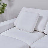 طقم كنب مارفيلا مضغوط باللون الأبيض