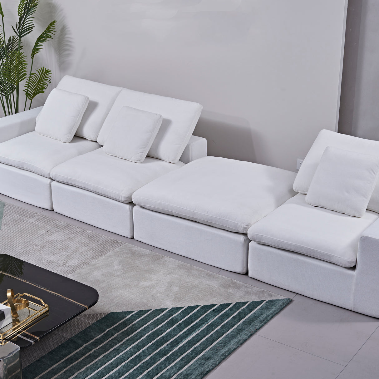 طقم كنب مارفيلا مضغوط باللون الأبيض