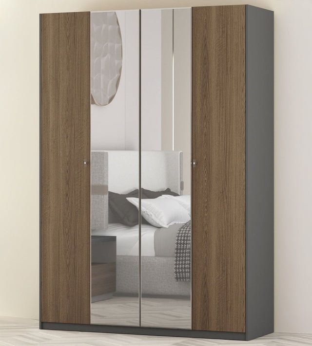 دولاب سيلينا باللون الرمادي والخشبي - High Point