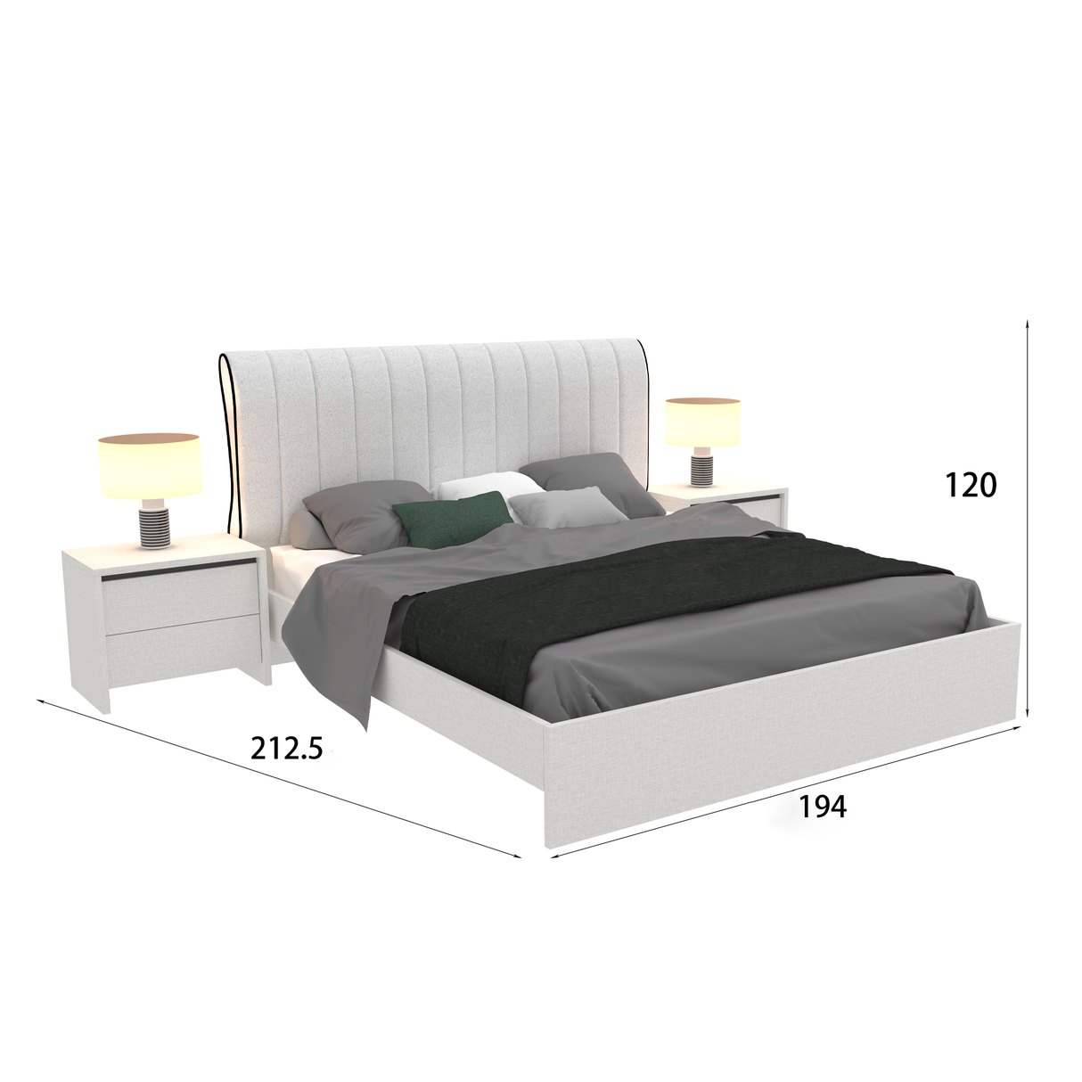 سرير ماريندا باللون الأبيض