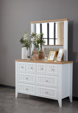 تسريحة لودريك مع مرايا باللون الأبيض والخشبي | من هاي بوينت