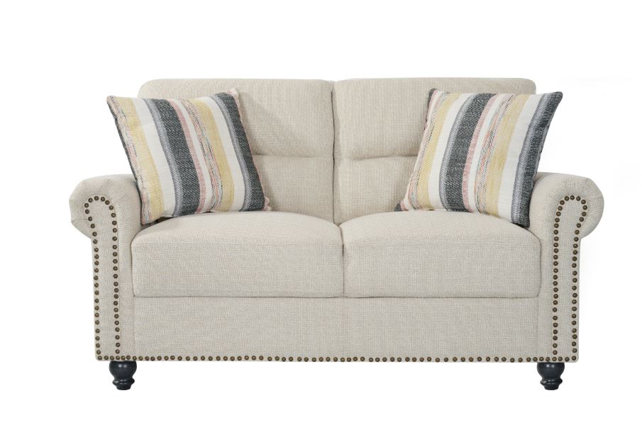 كنب ثنائي مالفيرا باللون الأبيض