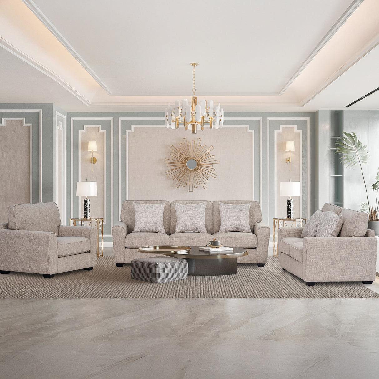 طقم كنب ماريسا باللون البني