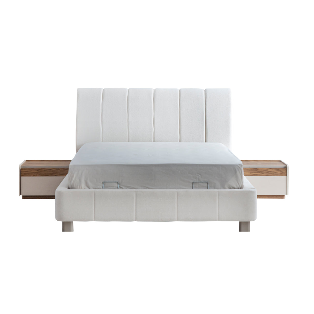 سرير كوينا باللون الأبيض