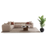 كنب زاوية كومو باللون البيج