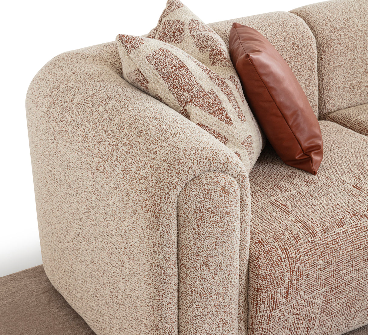 كنب زاوية كومو باللون البيج