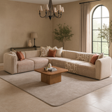 كنب زاوية كومو باللون البيج