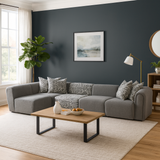 كنب زاوية كومو باللون الرمادي