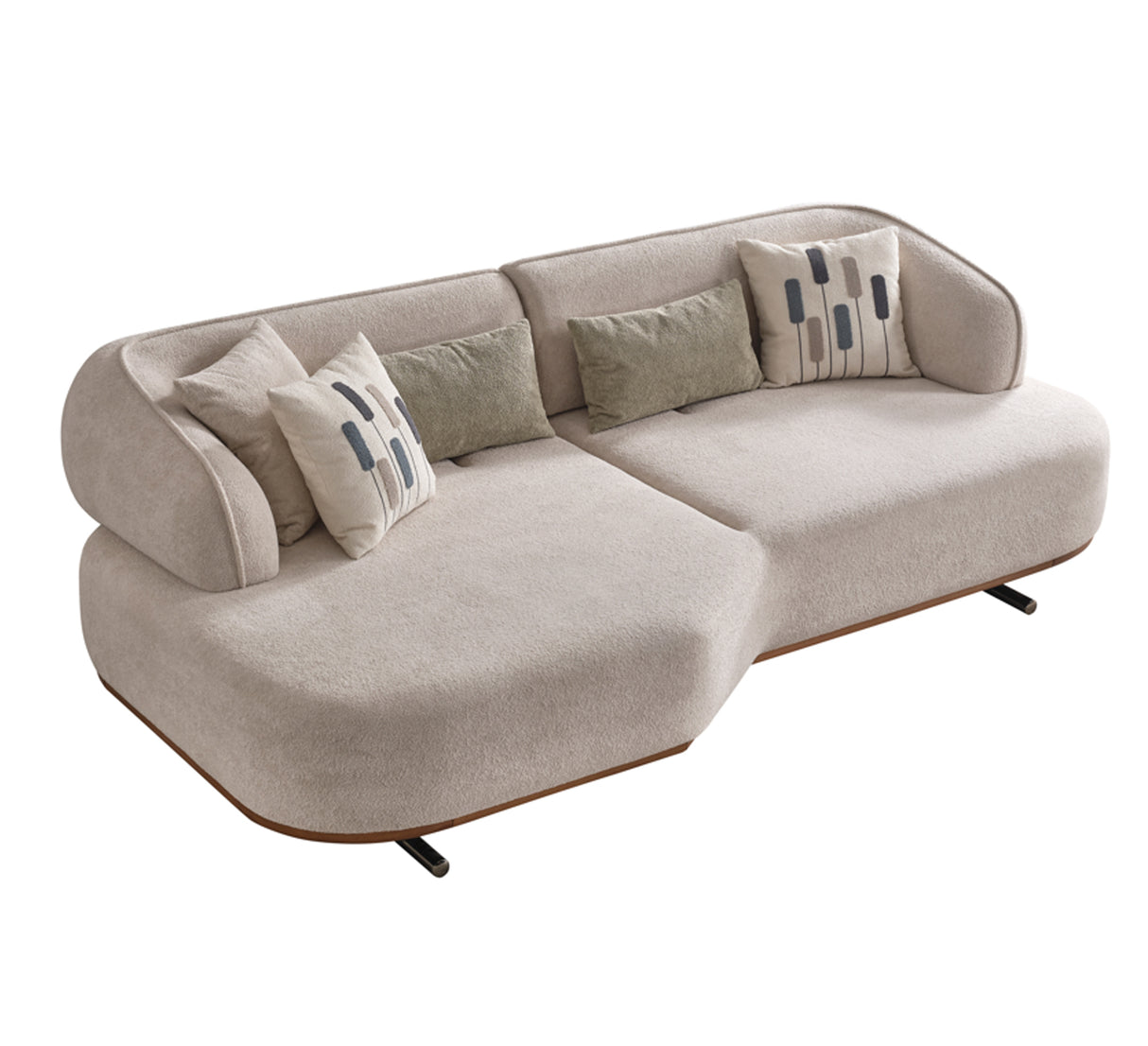 كنب سيول رباعي باللون كريمي