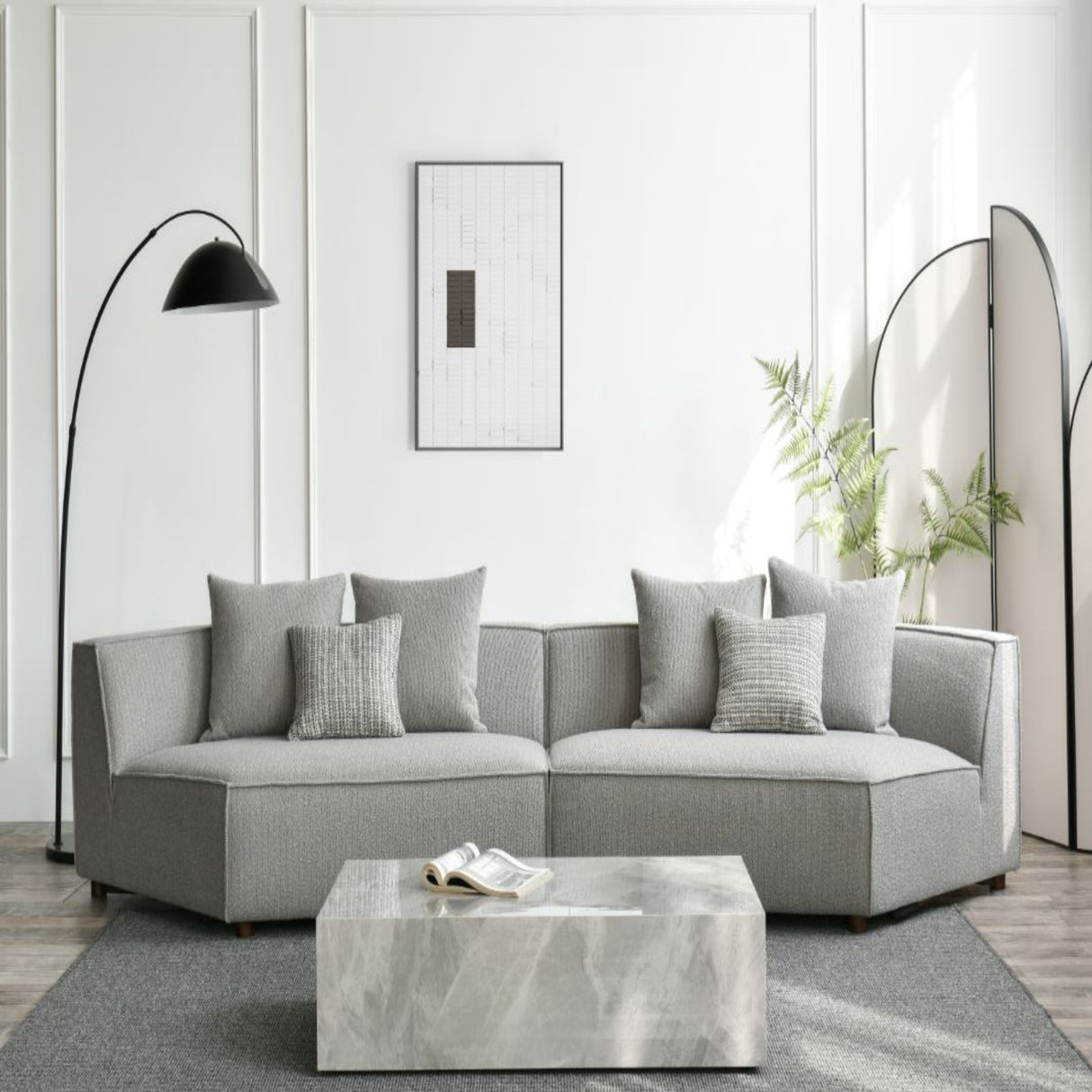 طقم كنب سيلارا باللون الرمادي