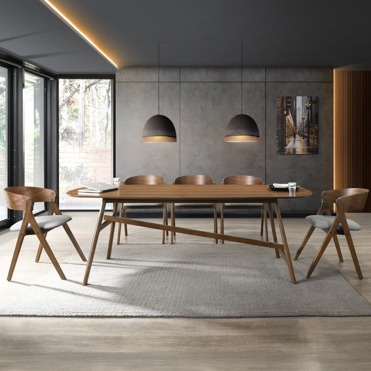 طاولة طعام فيراليا باللون البني الجوزي