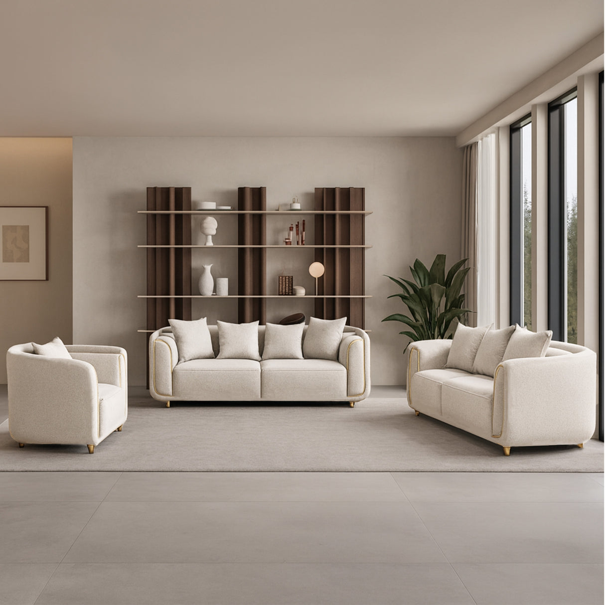 طقم كنب فيلارا باللون البيج