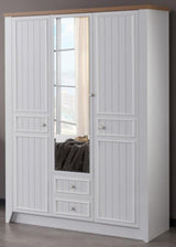 دولاب لودريك باللون الأبيض والخشبي | من هاي بوينت