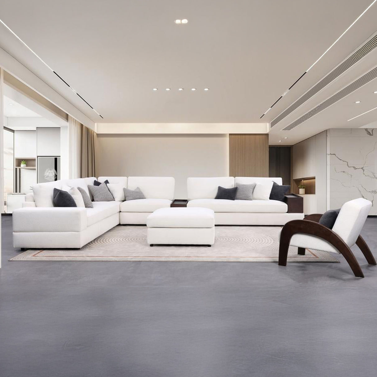 طقم كنب أوريون باللون الأبيض - High Point