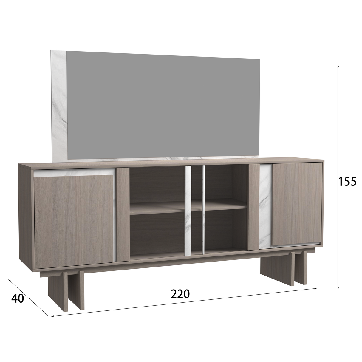 بوفيه سارفينا مع مرآه باللون البني