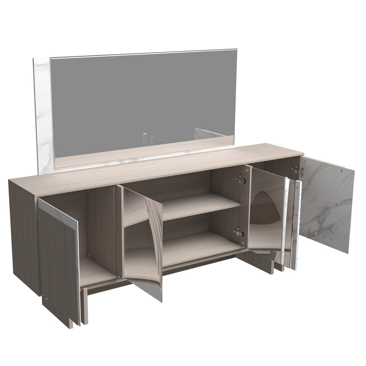 بوفيه سارفينا مع مرآه باللون البني