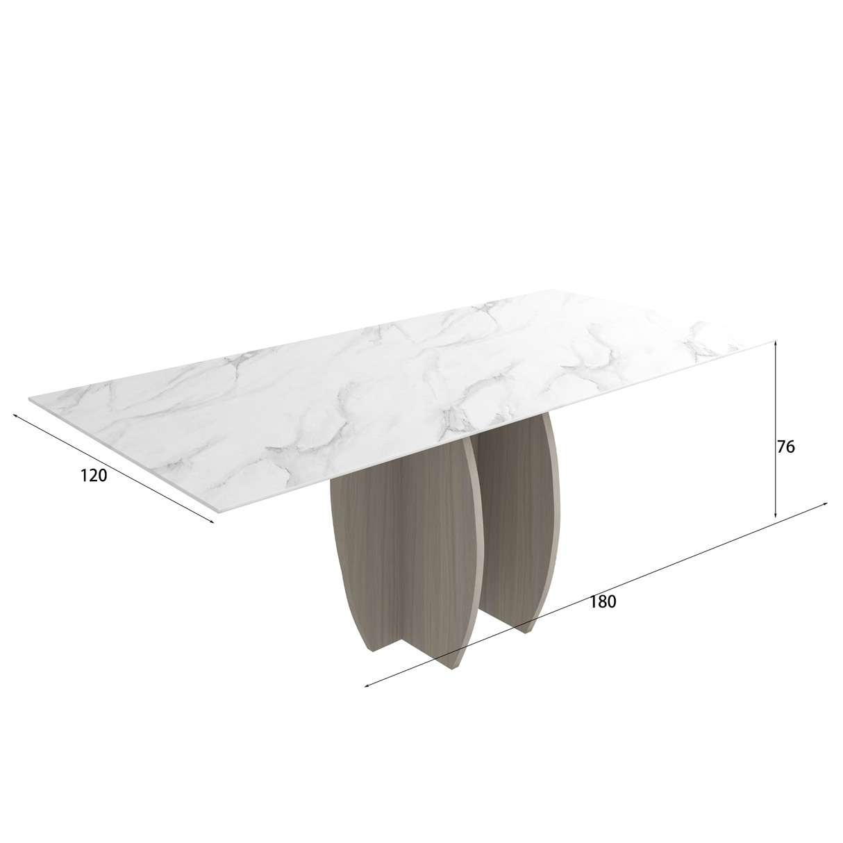 طاولة طعام كالينا باللون الأبيض