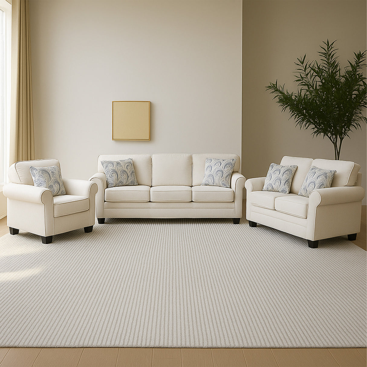 طقم كنب سكر باللون البيج