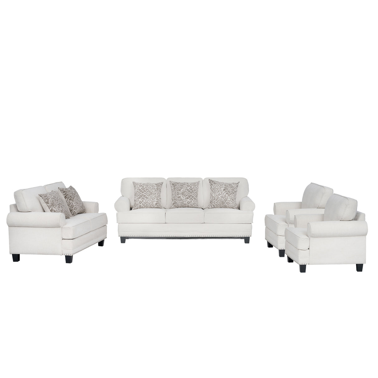 كنب لافينيا ثلاثي باللون الكريمي