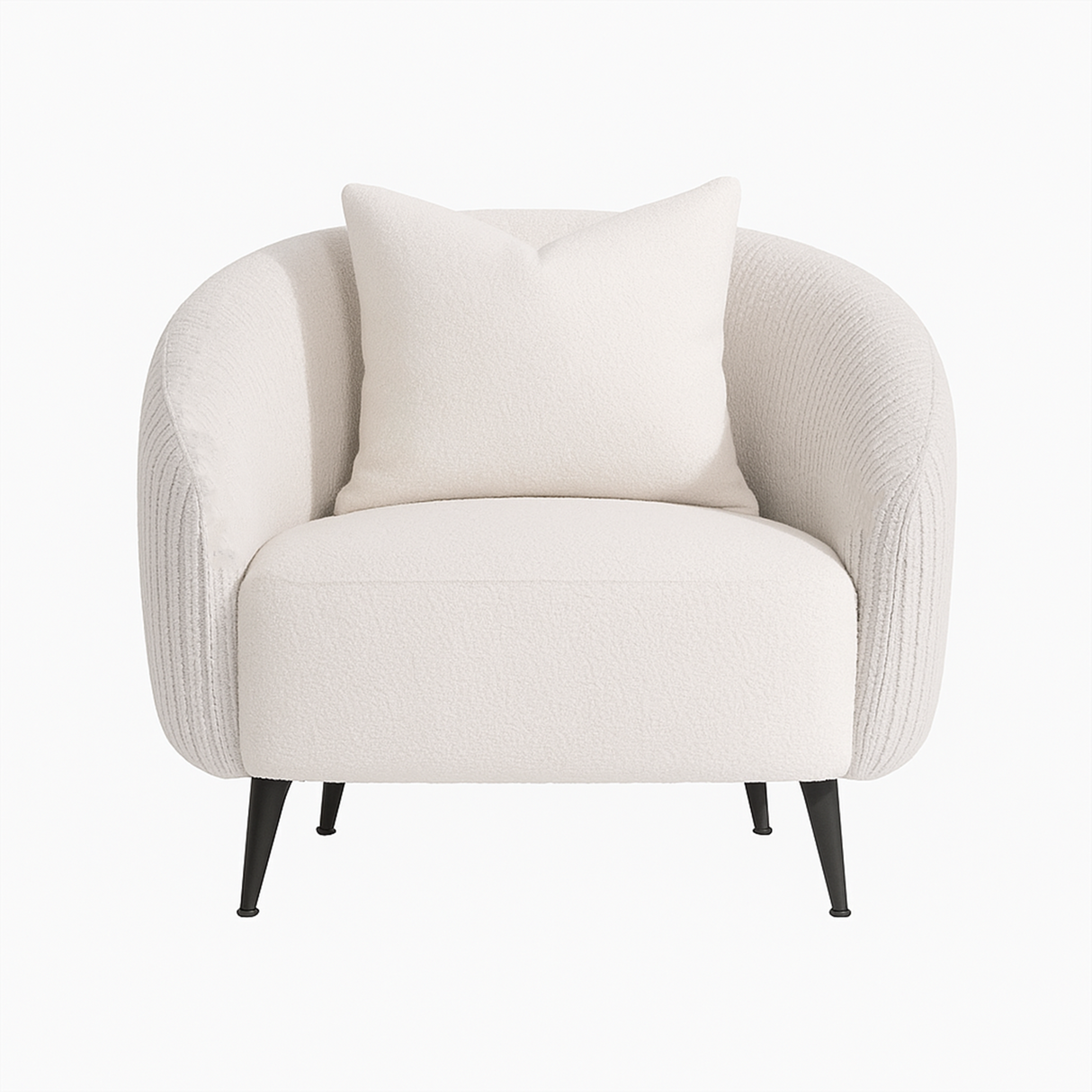 كنب ريف فردي باللون الكريمي الرمادي