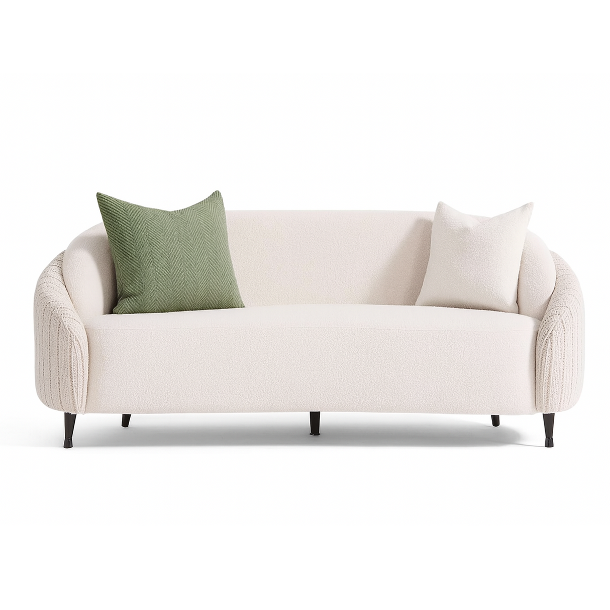 كنب ريف ثنائي باللون الكريمي الرمادي