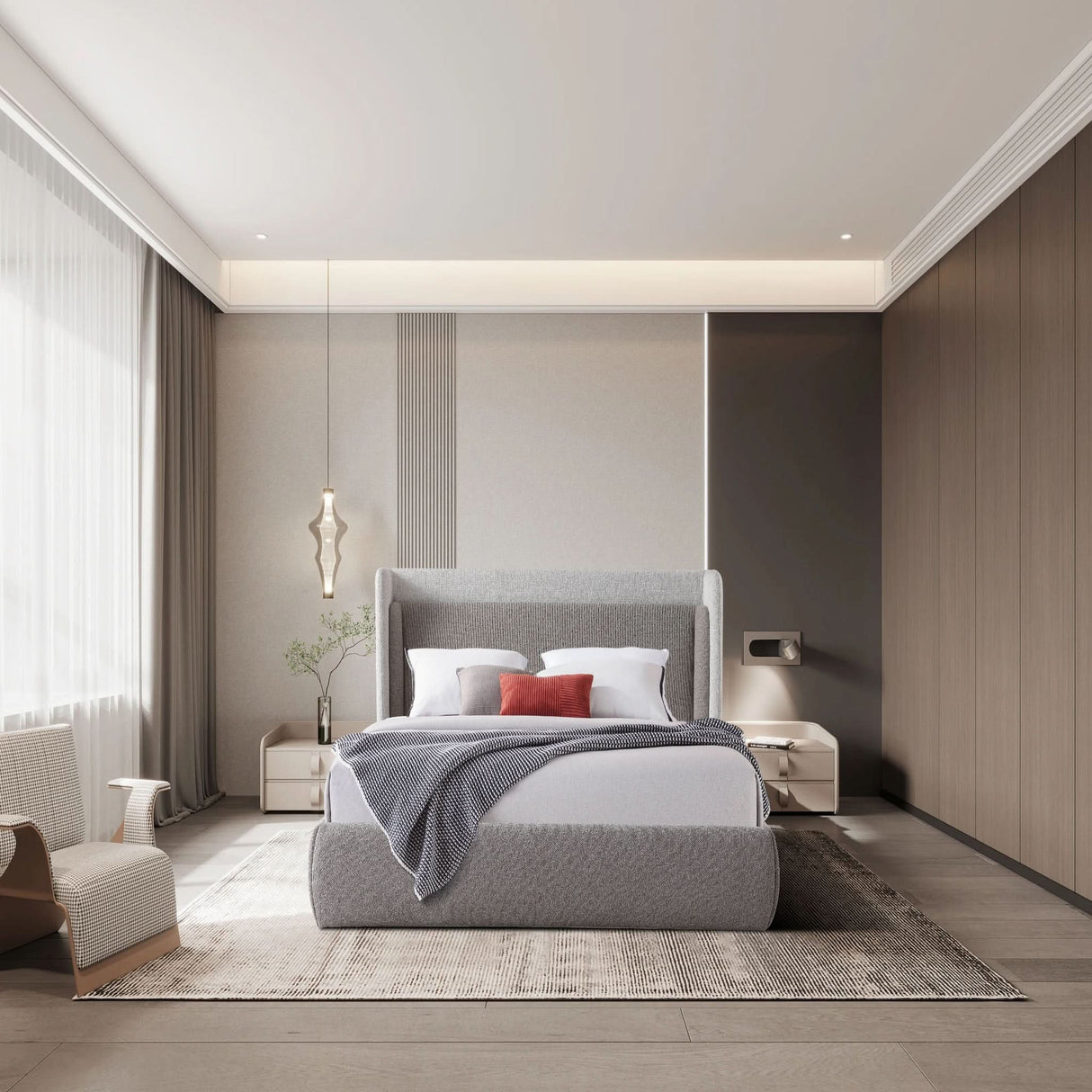 سرير كارلين باللون البيج | من هاي بوينت