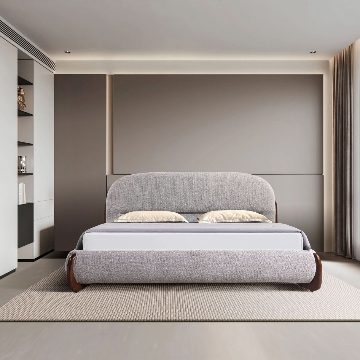 سرير لارفين باللون البيج - High Point