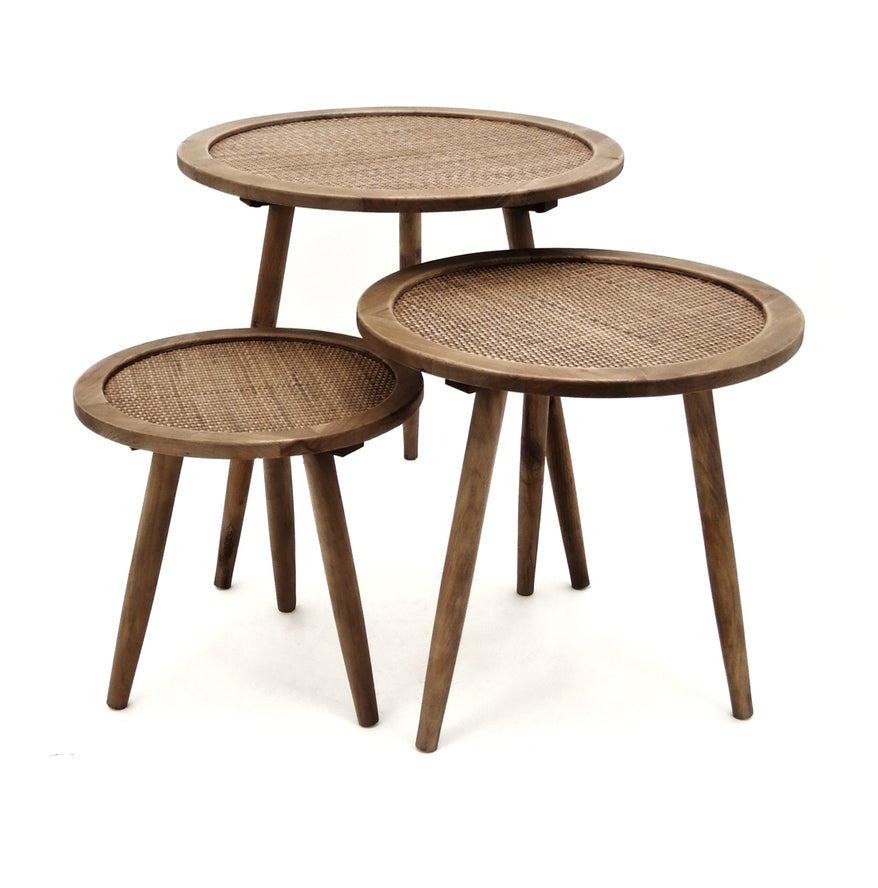 طقم طاولة جانبية إيليان باللون البنى | من هاي بوينت