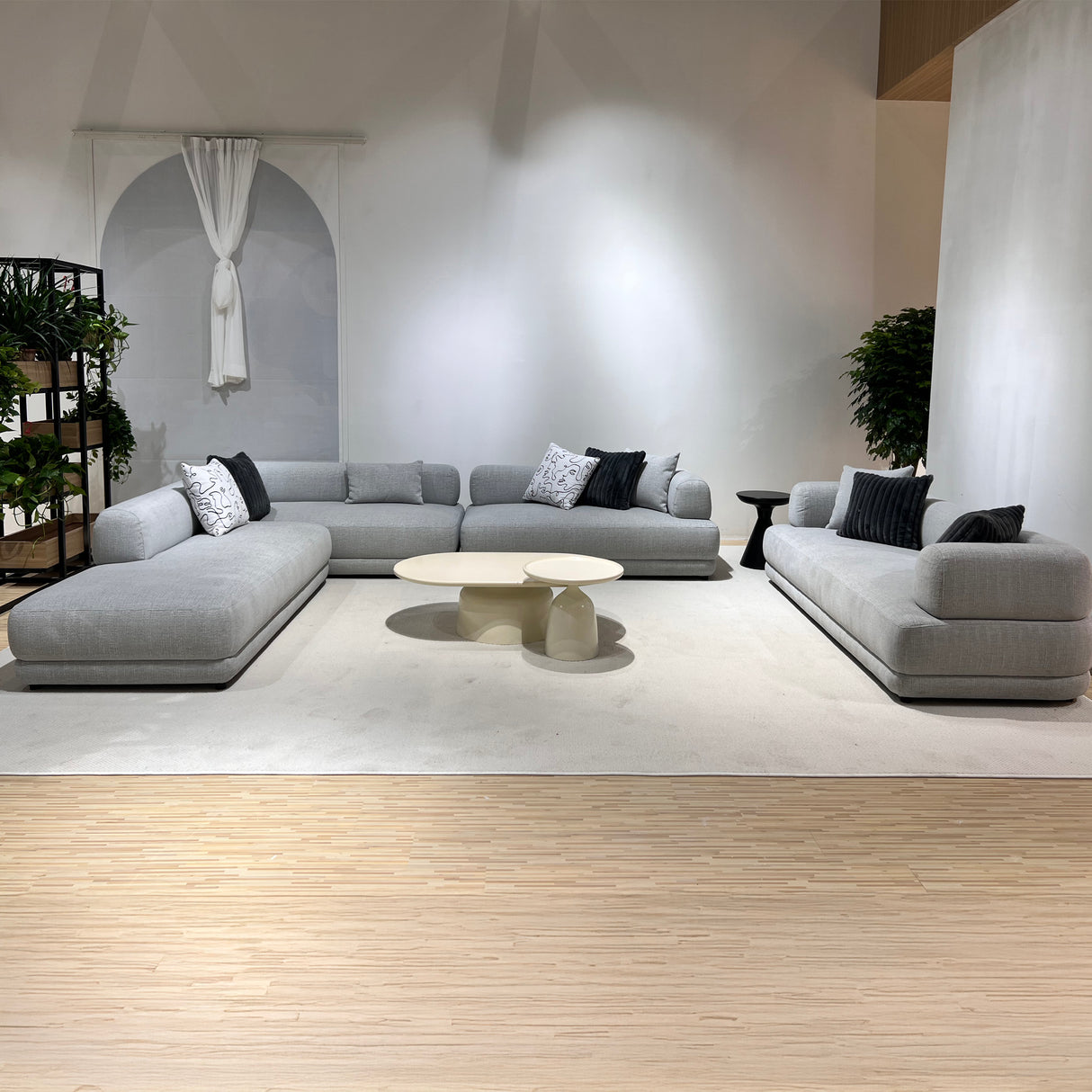 طقم كنب لوران باللون الرمادي