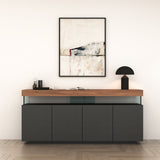 بوفيه جانبي لارينيا باللون الأسود والخشبي