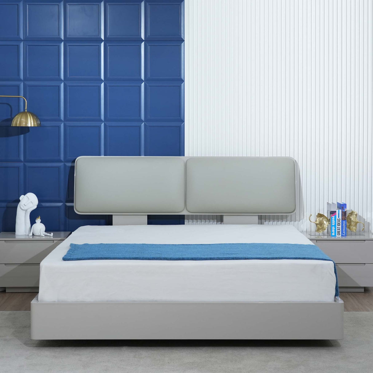 سرير ريڤا باللون الرمادي